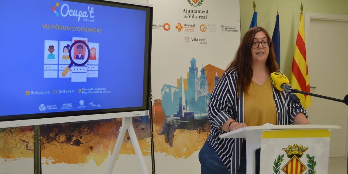 La concejala de Economía en el Ayuntamiento de Vila-real, Ana Torres, ha presentado este miércoles la 8ª edición del Fòrum Ocupa't.