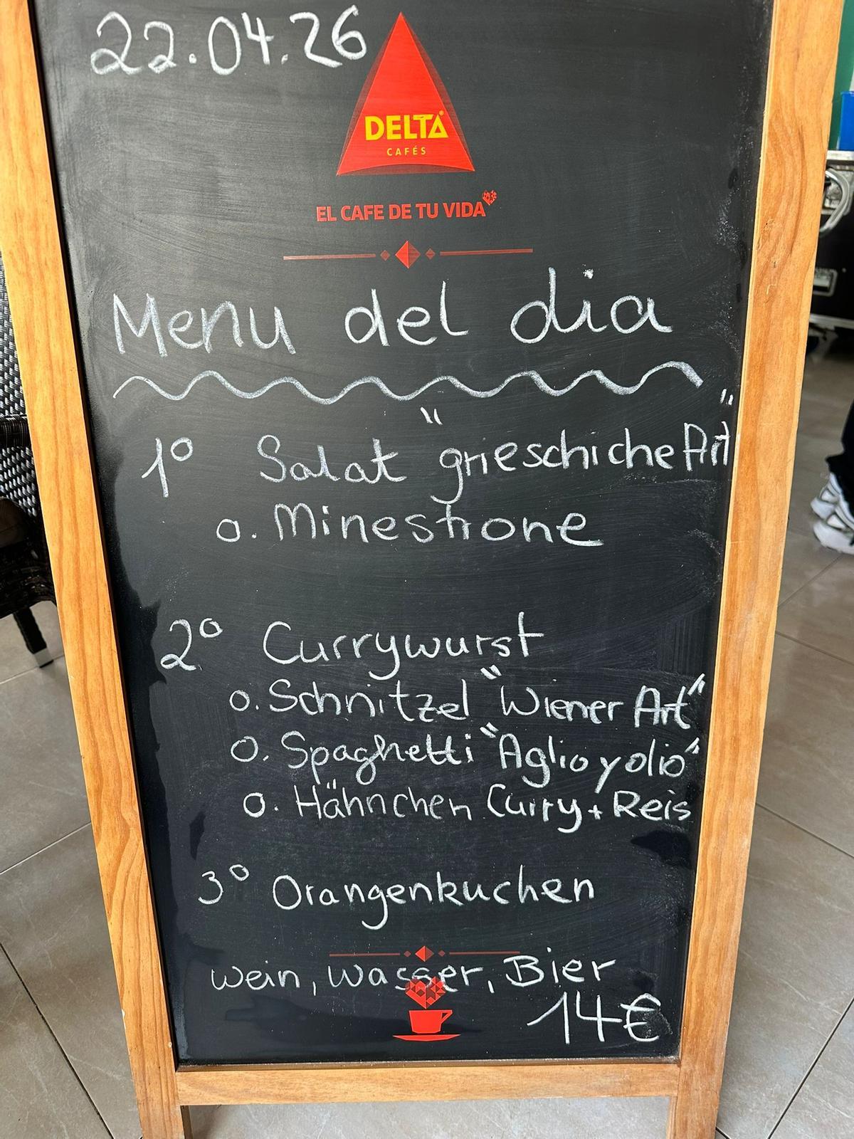 Auszug aus einem Mittagsmenü vom Little Rock Stars,