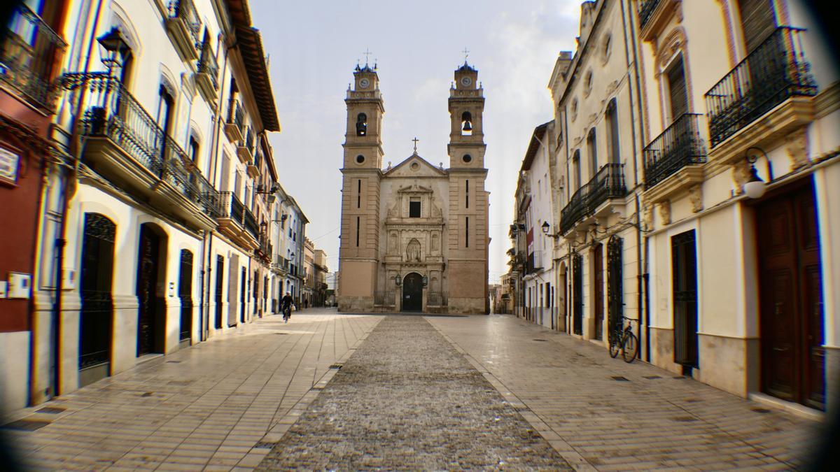 La plaza Mayor donde se instala la conocida &#039;foguera&#039;.