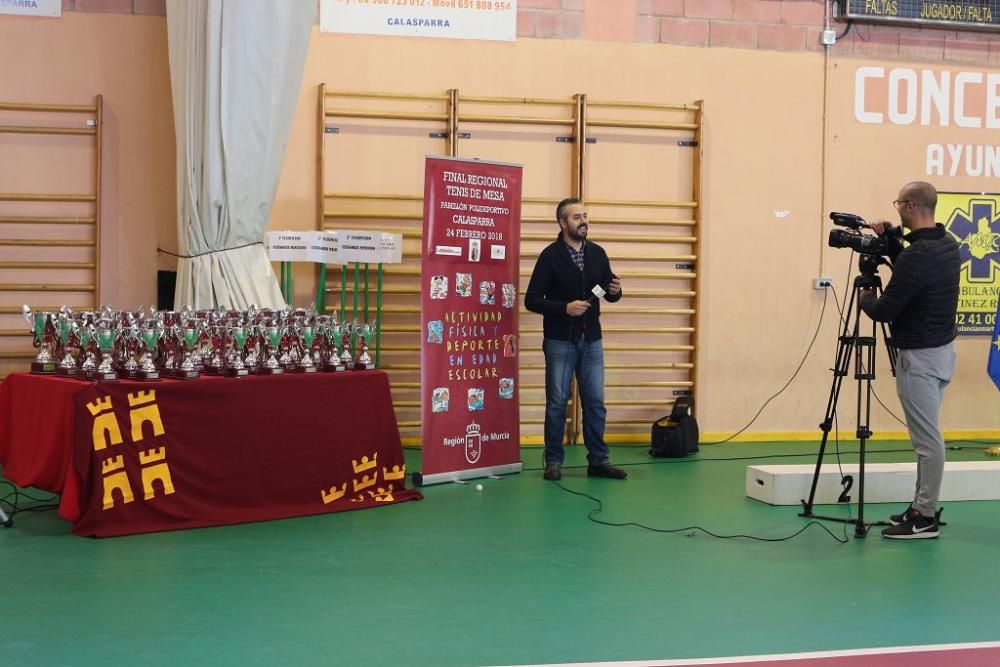 Final regional de tenis de mesa en Calasparra