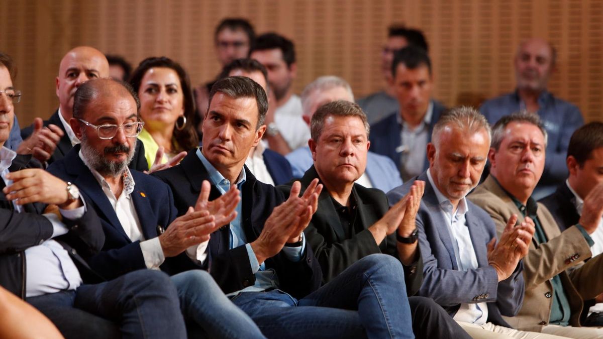 Javier Lambán, Pedro Sánchez y Emiliano García Page, en una imagen de archivo.