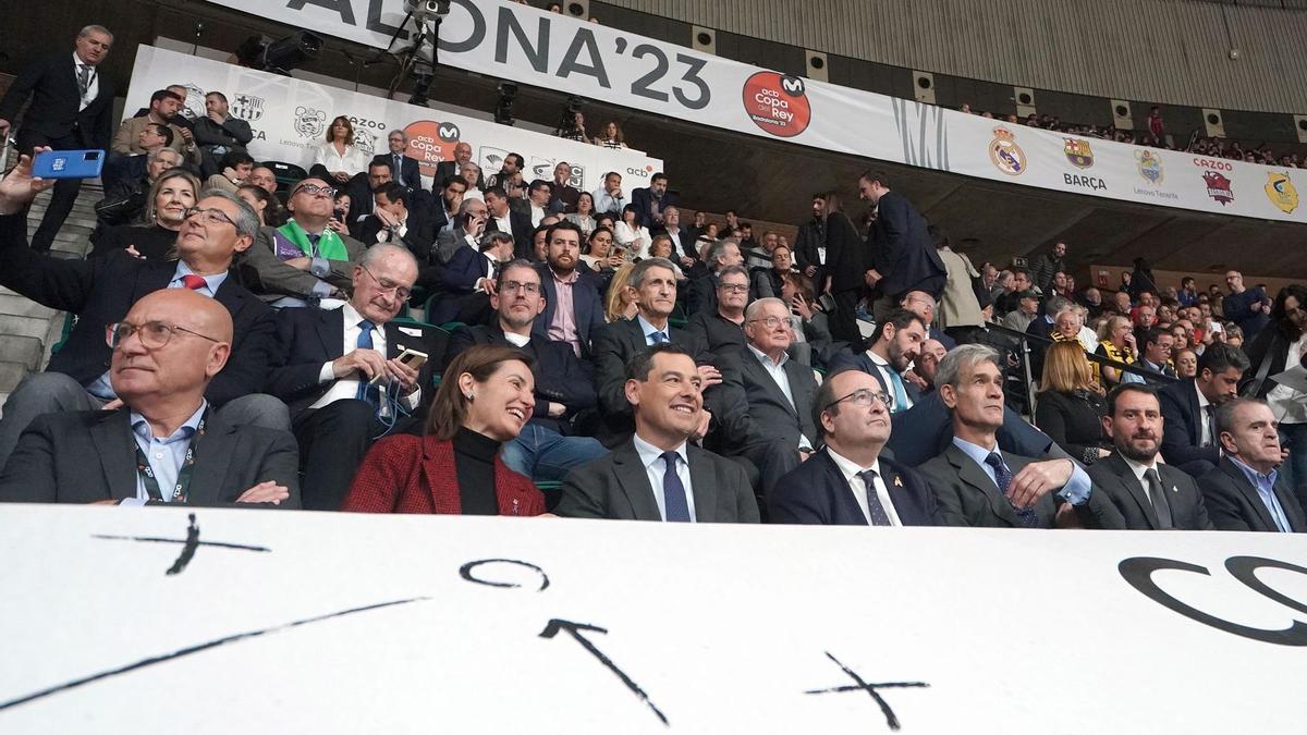 Palco de autoridades en la final de la Copa del Rey en la que se ha proclamado campeón el Unicaja de Málaga.