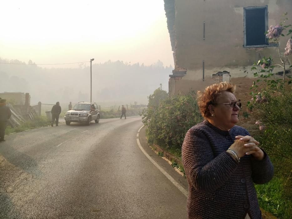 Espectacular incendio en el centro de Asturias