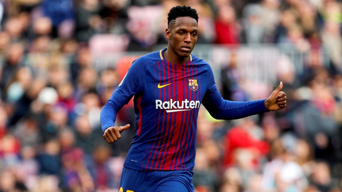Yerry Mina durante su debut ante el Getafe (2018)