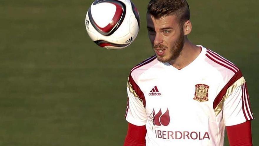 De Gea, ayer, en el entrenamiento en Las Rozas. // Susana Vera