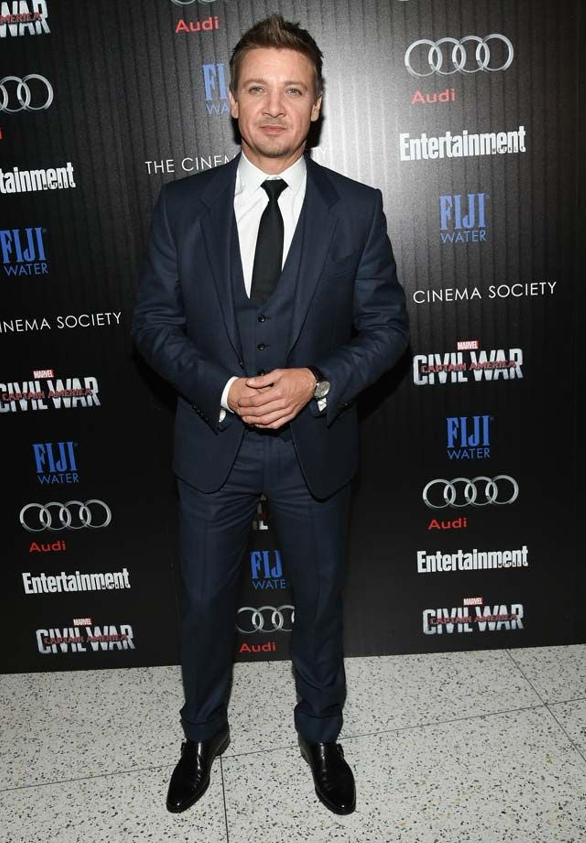 Jeremy Renner, en el pase especial de Capitán América: Civil War en Nueva York.