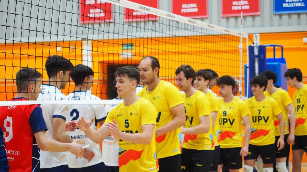 Equipo de voleibol masculino de la UPV.