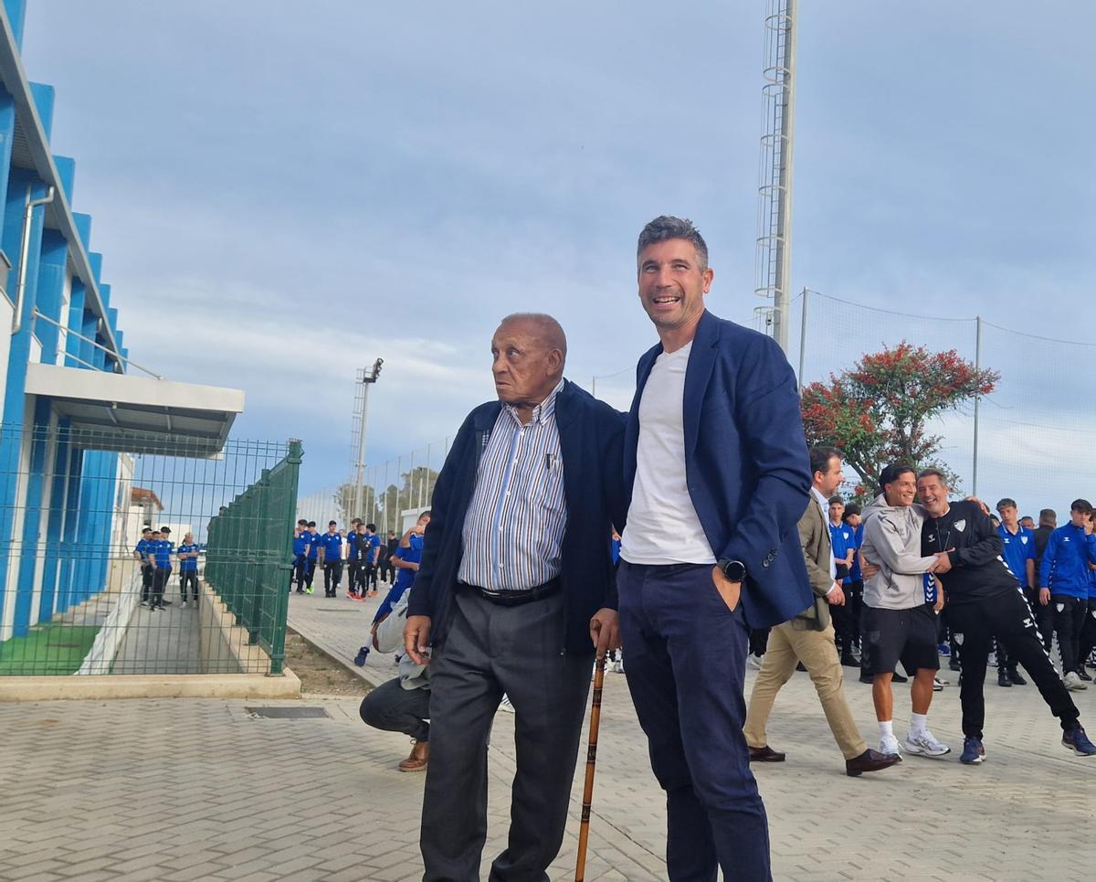 Ben Barek y Funes, este miércoles en la Ciudad Deportiva.