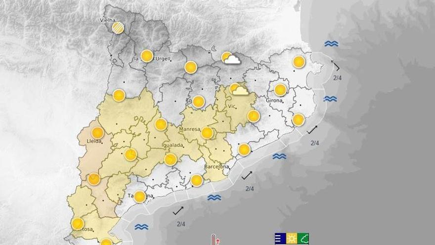 El Meteocat alerta per altes temperatures a les comarques centrals
