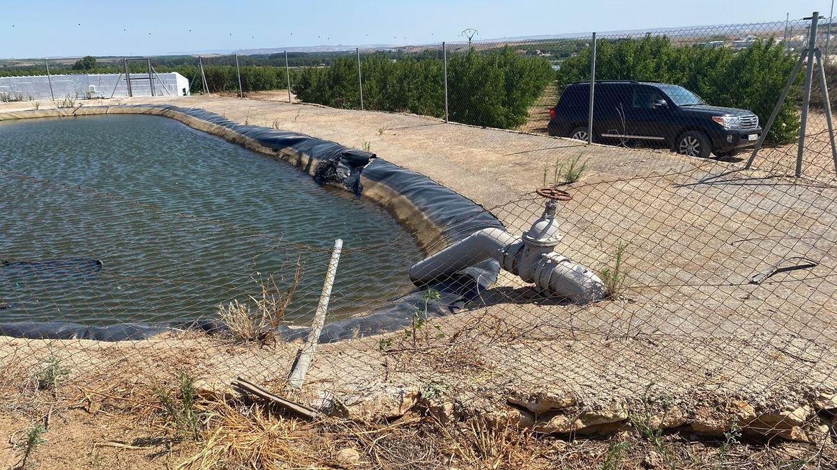 Balsa de riego en la que sucedió el accidente mortal.