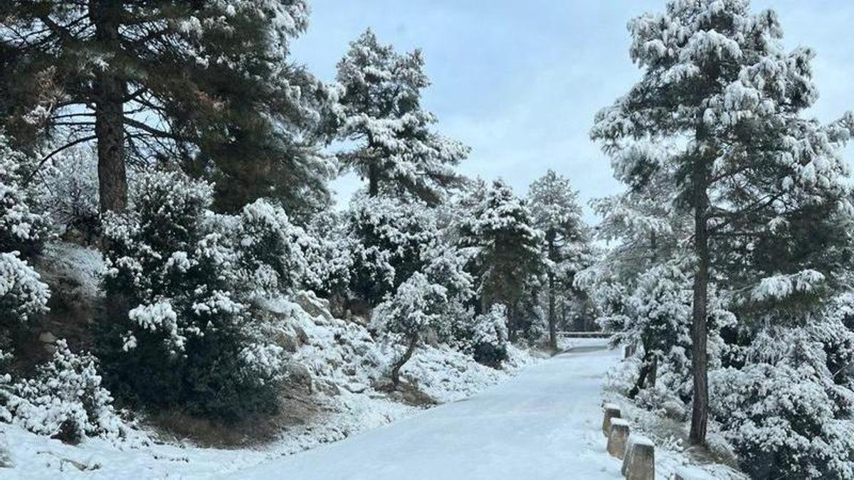 Nevada en Sierra Espuña.