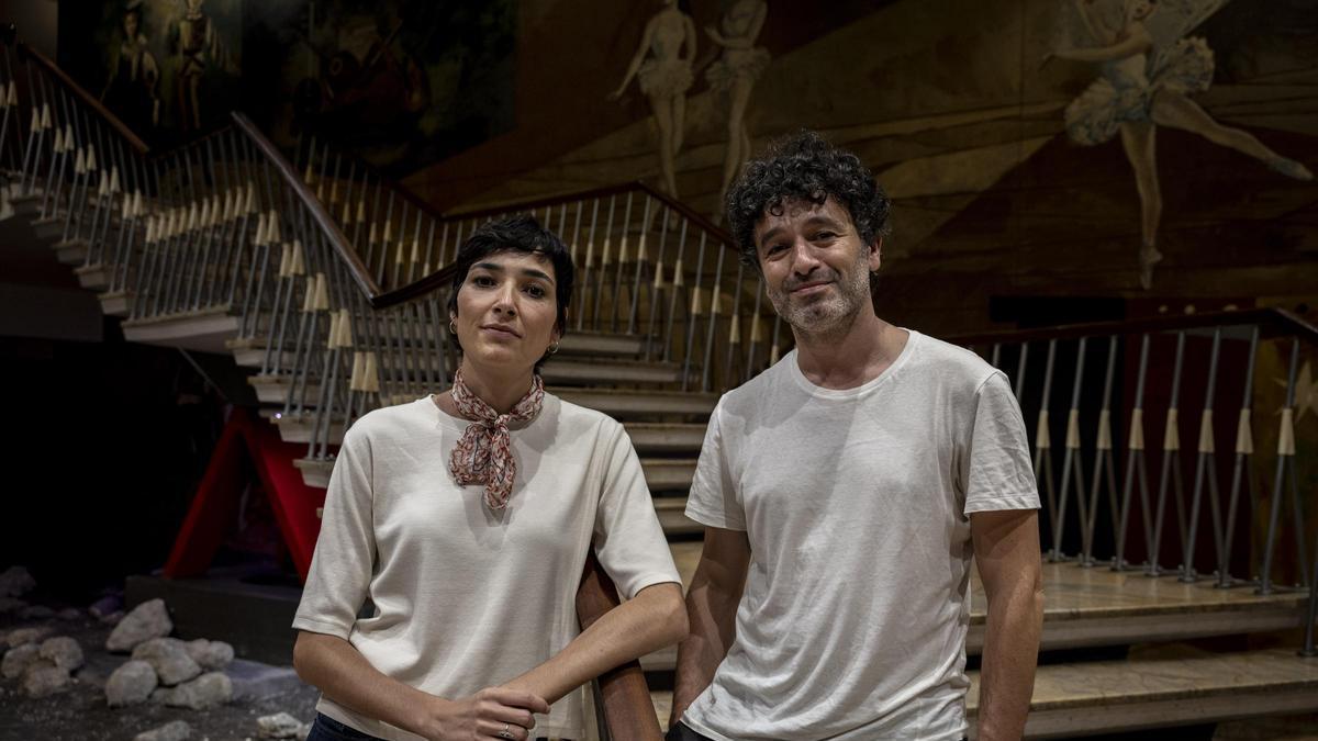 Rodrigo Sorogoyen e Isabel Peña, esta tarde, en los cines Palafox.