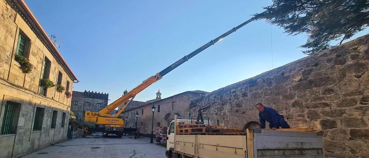 Los trabajos en el complejo monumental de Vista Alegre, ayer.