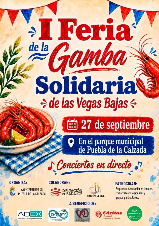 Cartel de la Feria de la gamba de Puebla de la Calzada
