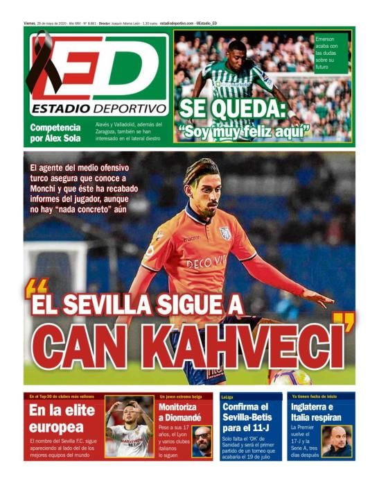 Portada ESTADIO DEPORTIVO viernes 29 mayo 2020