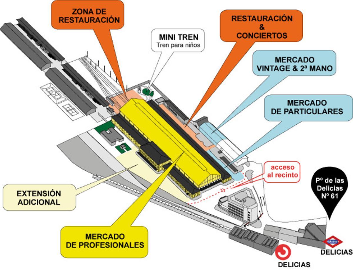 Una de las formas más sencillas de llegar al recinto es con la L3 de metro hasta Delicias