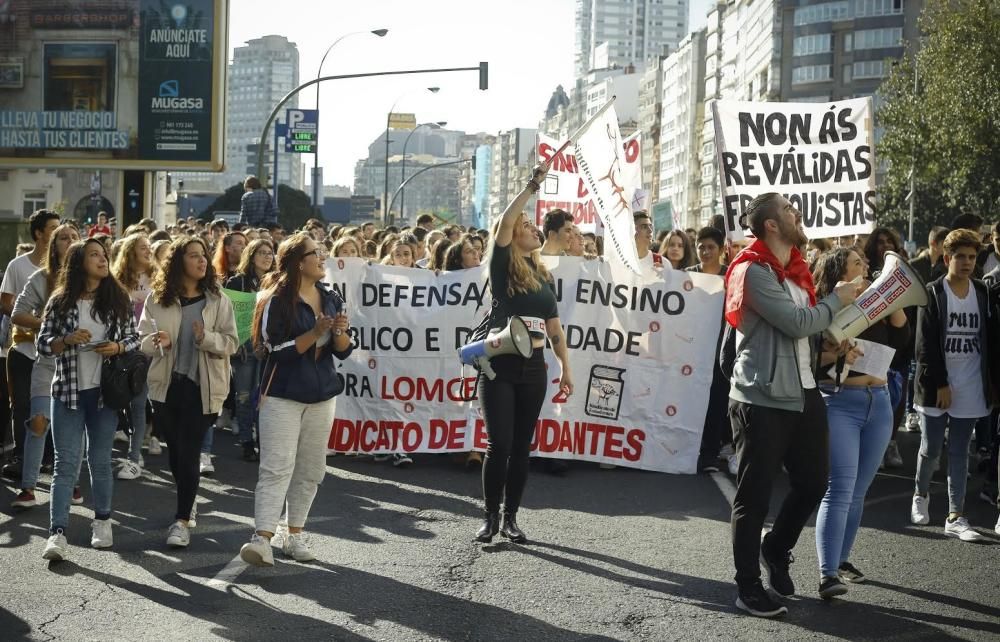 Protestas en A Coruña contra Lomce y reválidas