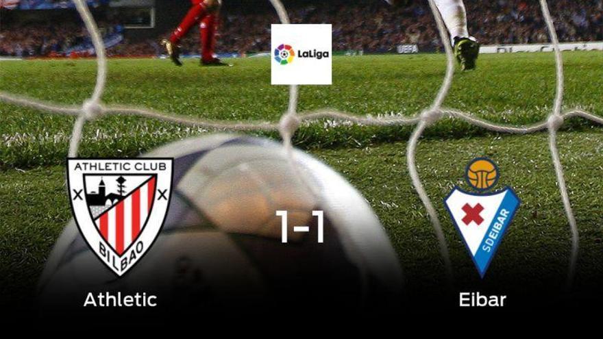 El Athletic y el Eibar empatan a uno en el estadio de San Mamés