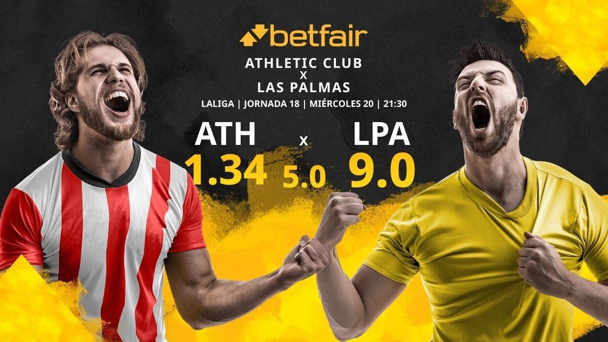 Athletic Club de Bilbao vs. UD Las Palmas: horario, TV, estadísticas, clasificación y pronósticos