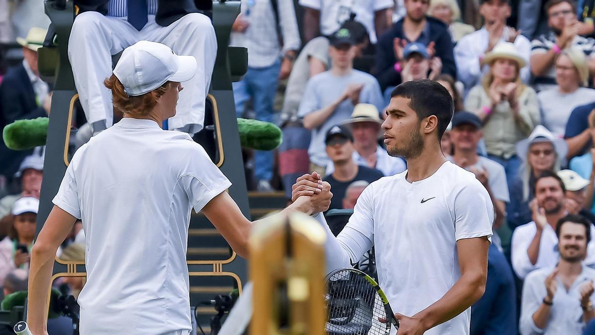 Enfrentamiento entre Alcaraz y Sinner en Wimbledon