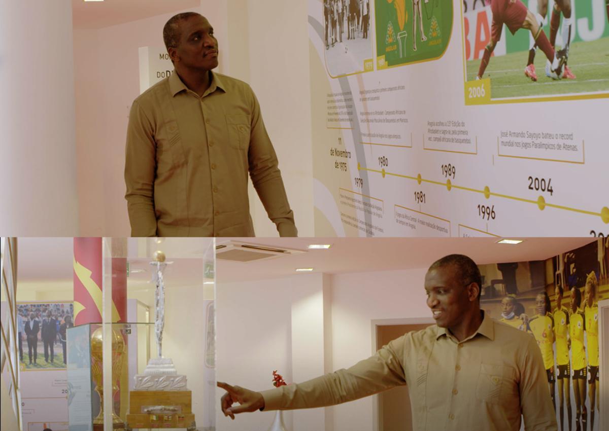 Conceição, antes de intervenir en un programa televisivo en Angola