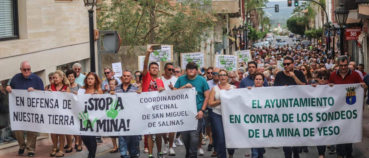 Imagen de 2018 de la manifestación en contra de la investigación para instalar una mina de yesos.