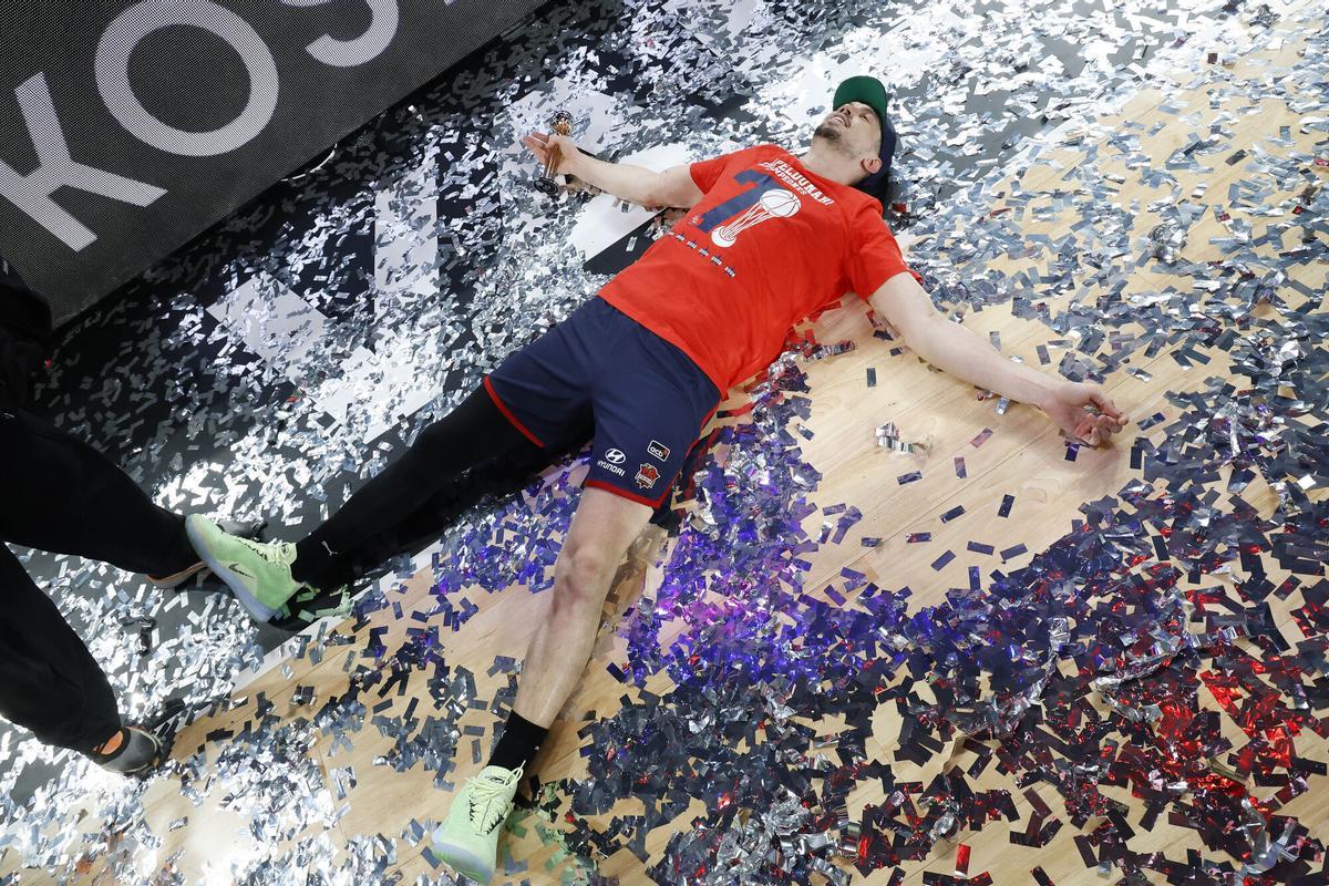 Celebración del Baskonia tras ganar la Copa del Rey.
