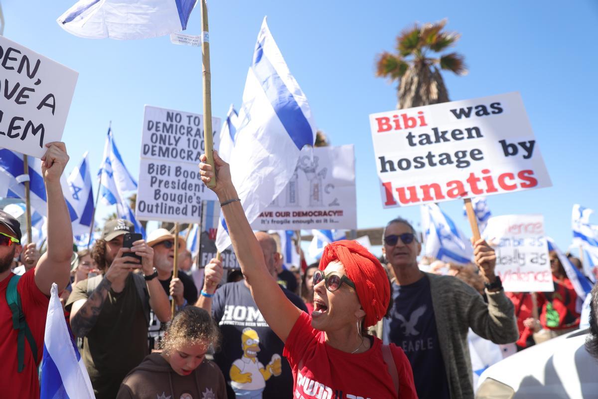 Protestas en Tel Aviv por la polémica reforma judicial del Gobierno de Netanyahu