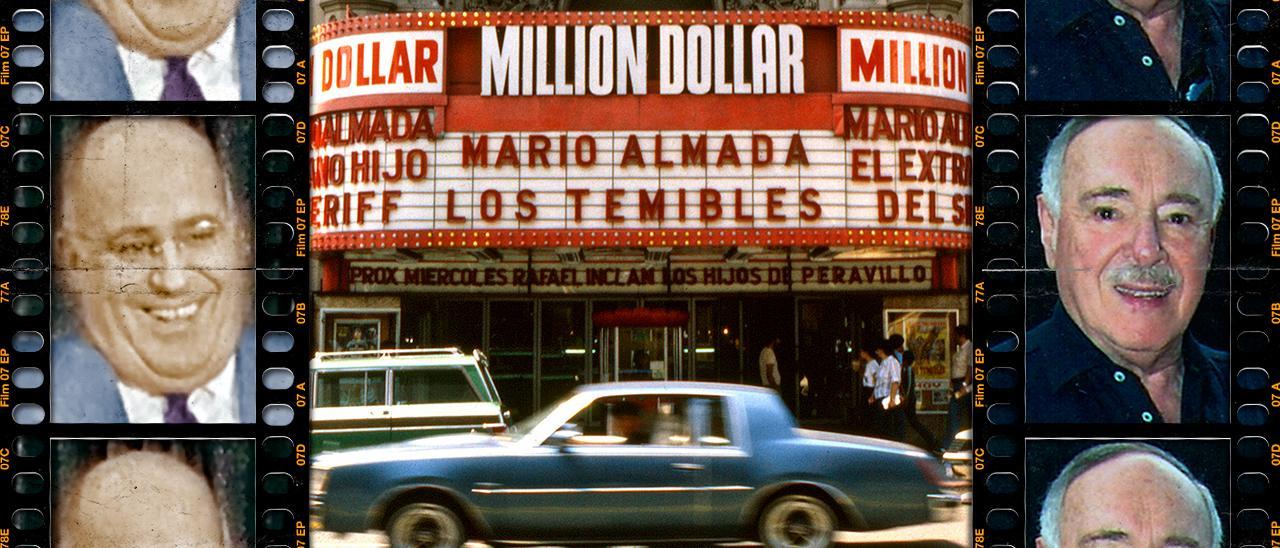 Edificio del Million Dollar Theater. A izquierda y derecha, Frank Fouce y su hijo Frank Louis Fouce