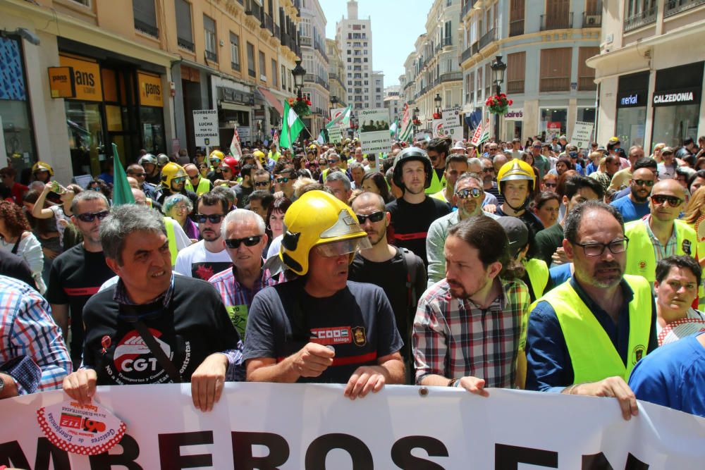 Manifestación de los bomberos de Málaga