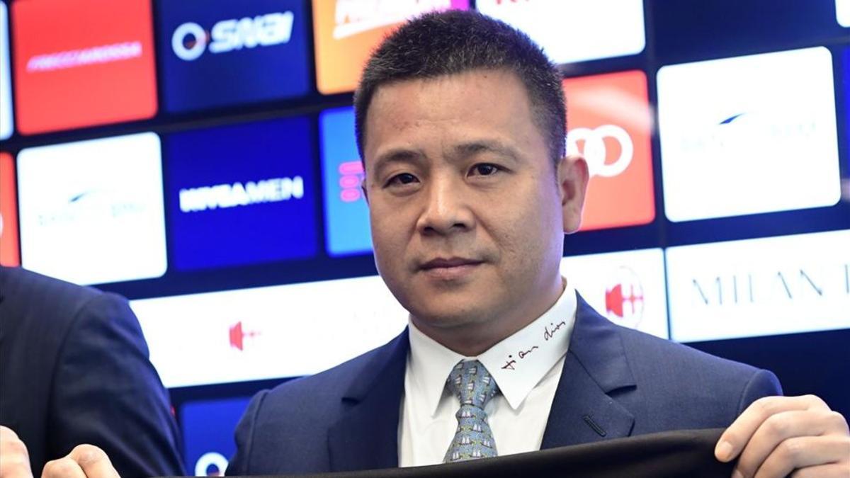 Yonghong Li, el dia de su presentación como nuevo propietario del Milan