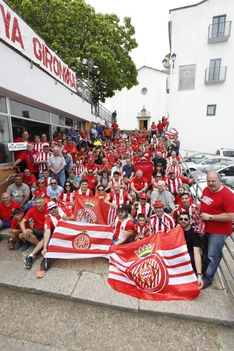 Aficionats del Girona van voler celebrar el gran any que ha signat l''equip a Primera