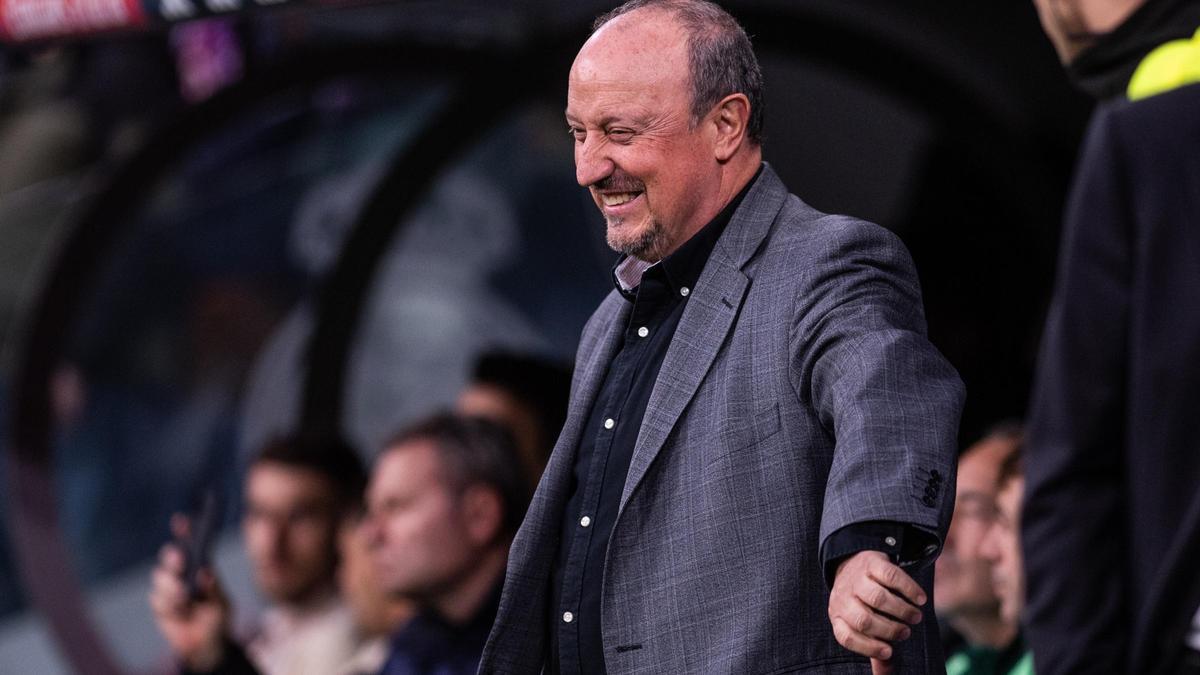 Benítez, en el Bernabéu durante su último partido en el Celta.