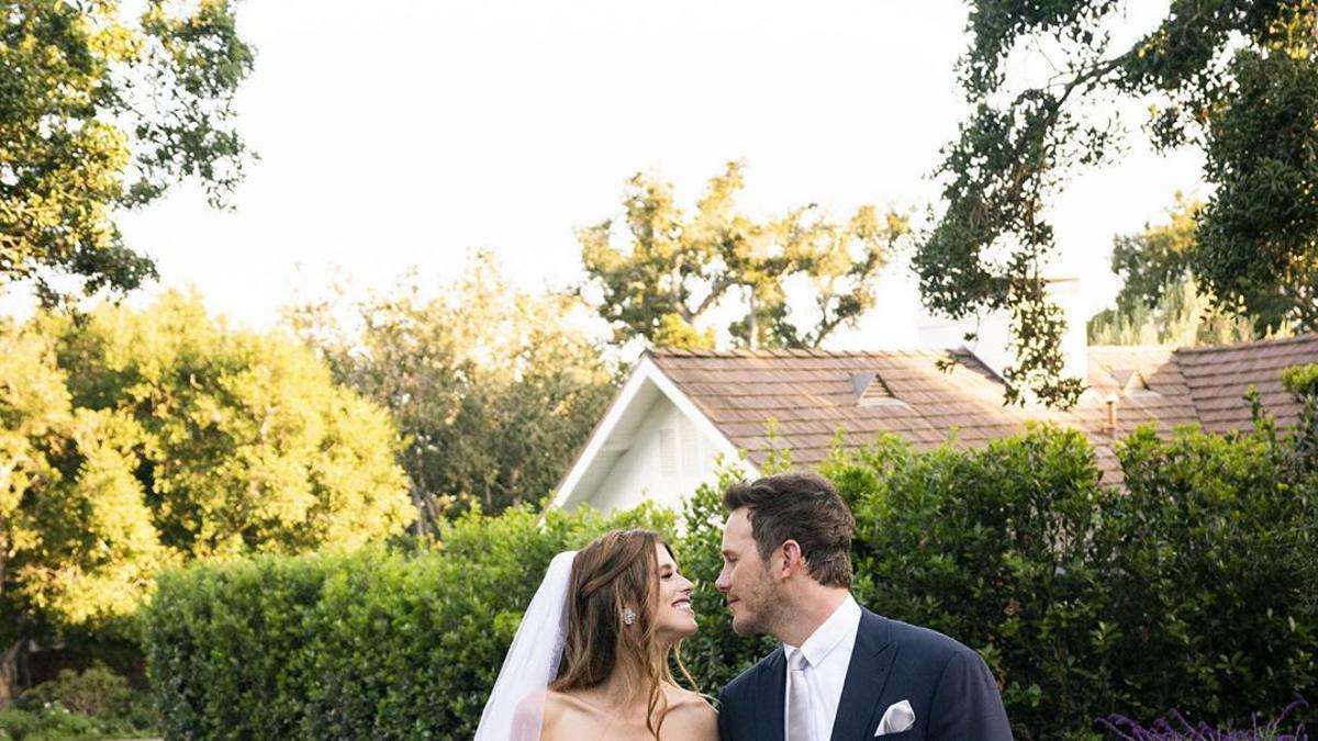 Katherine Schwarzenegger y Chris Pratt el día de su boda