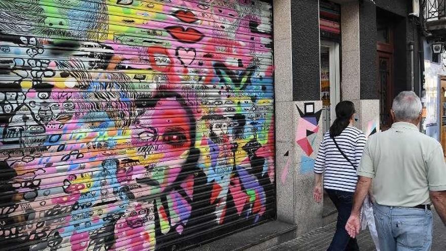 Algunas de las muestras de arte urbano que se pueden ver en distintas calles y locales de A Coruña.