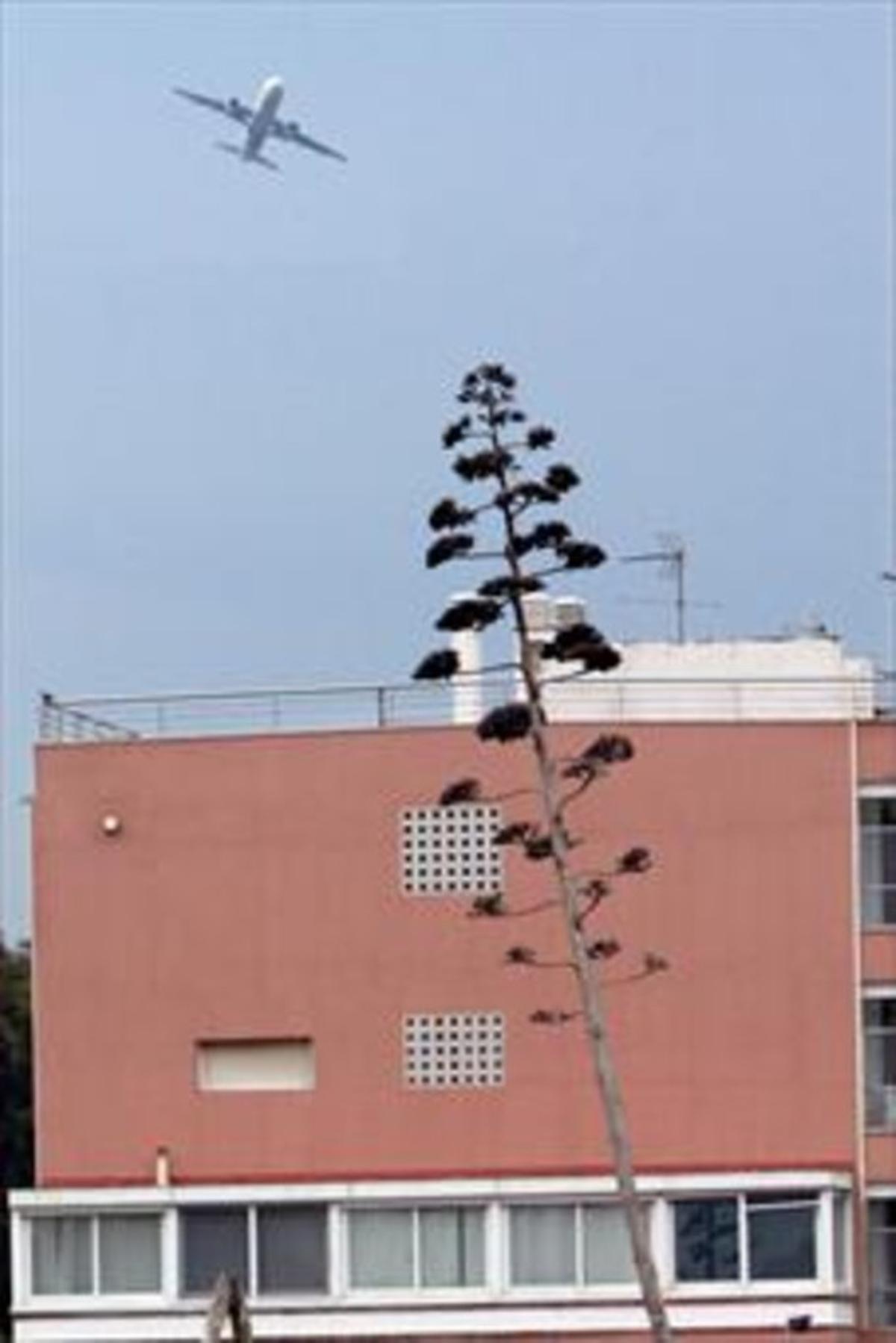 Un avión sobrevuela el barrio de Gavà Mar.