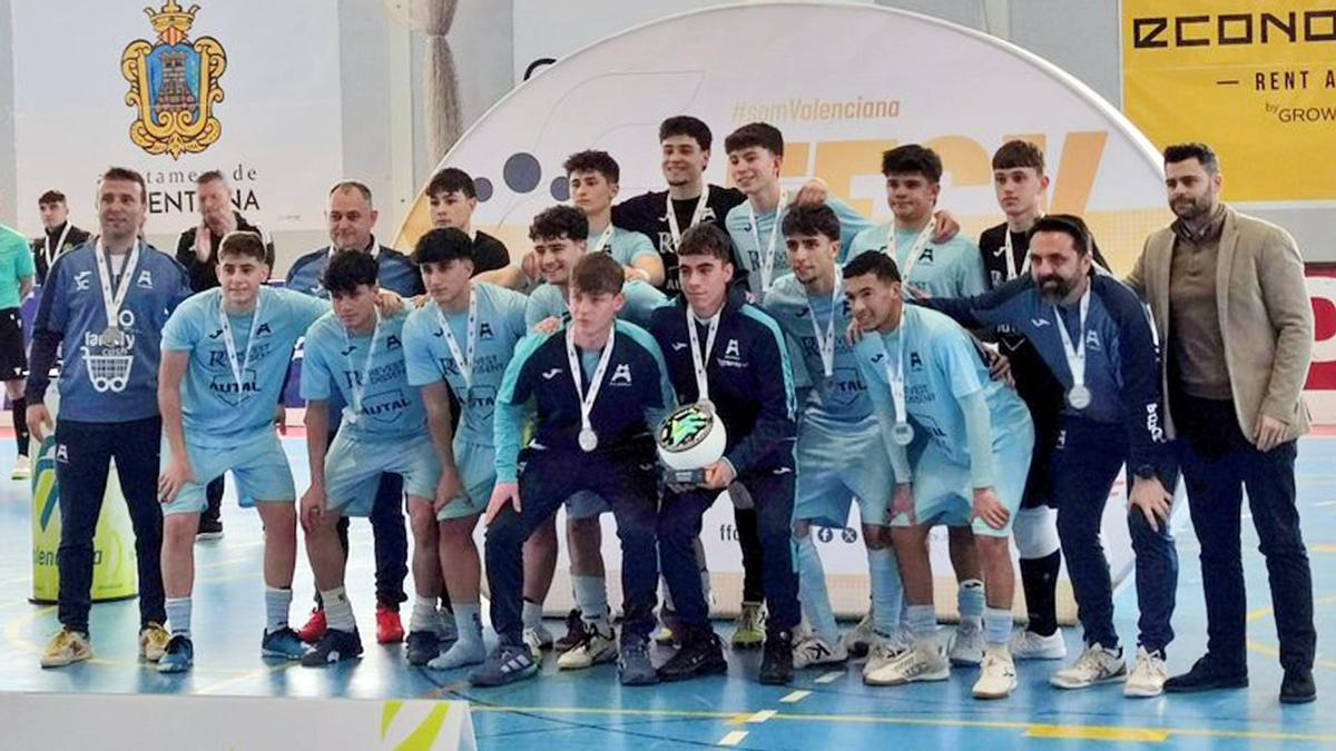 El equipo juvenil del Alzira FS, subcampeón de la Copa Élite.