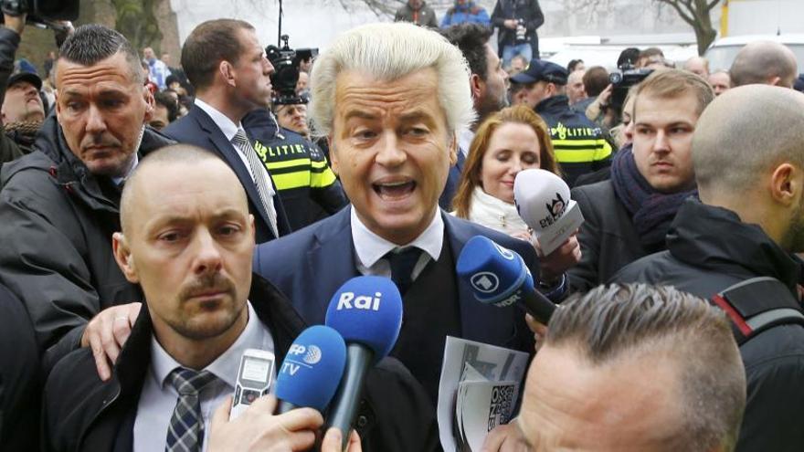 Geert Wilders, este sábado en Rotterdam.