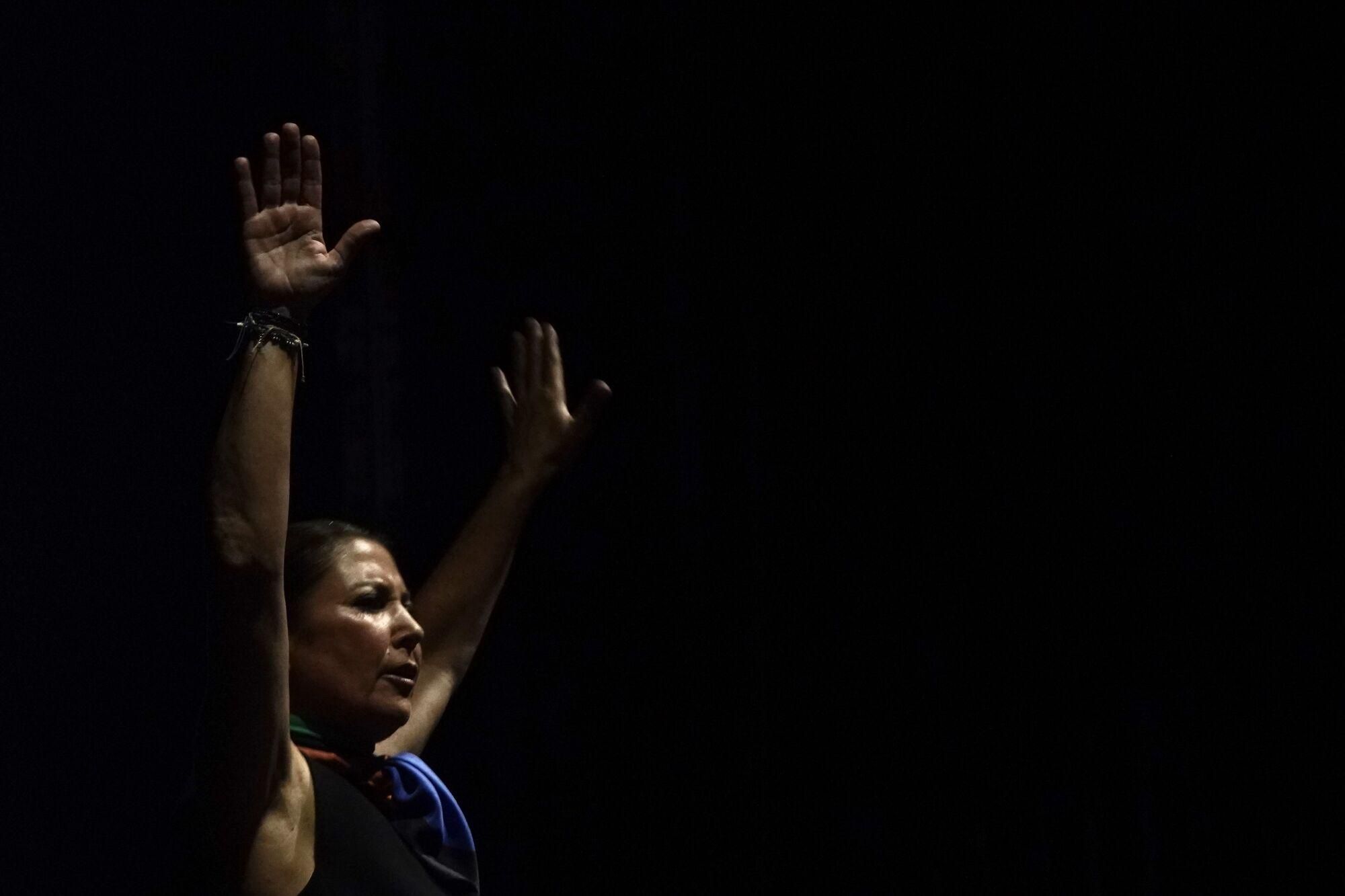 La bailaora gaditana, Sara Baras, durante su espectáculo “Sara Baras, a Paco de Lucía”, Vuela