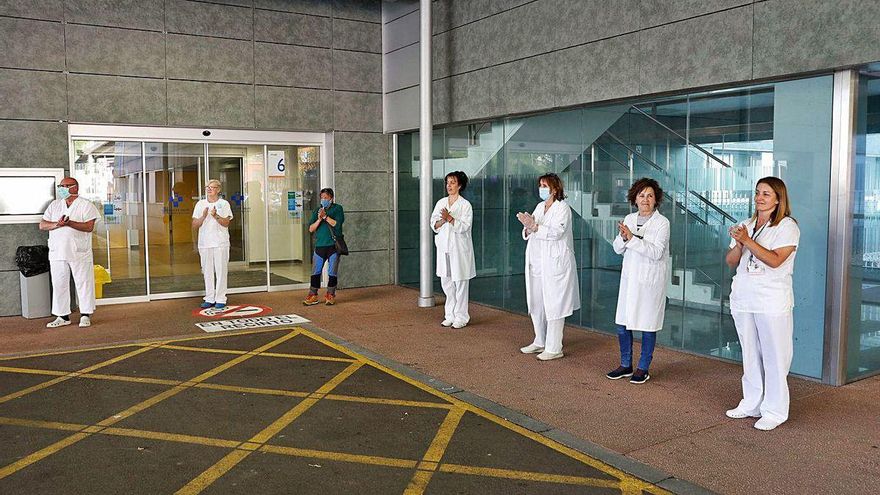 Personal sanitario en el Hospital de Mieres durante el periodo de confinamiento.