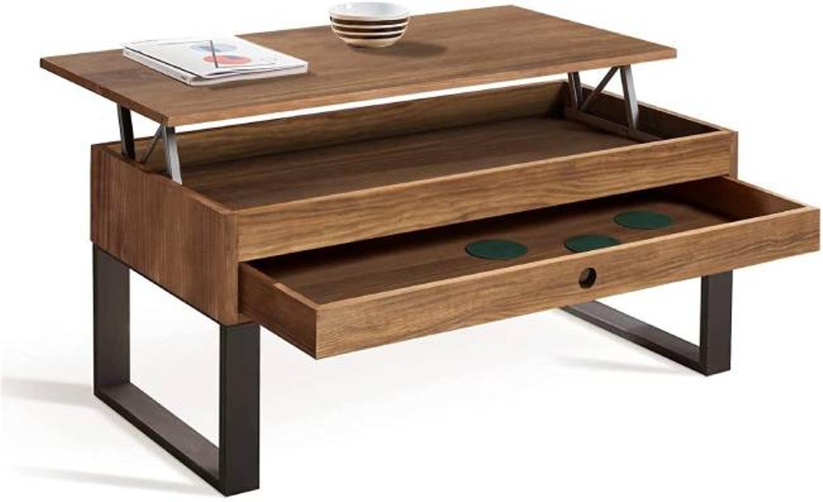Mesa de centro elevable con cajón