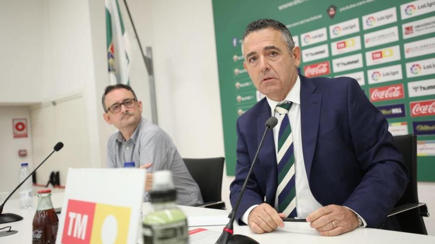 Diego García y Ramón Segarra, durante la rueda de prensa de su despedida