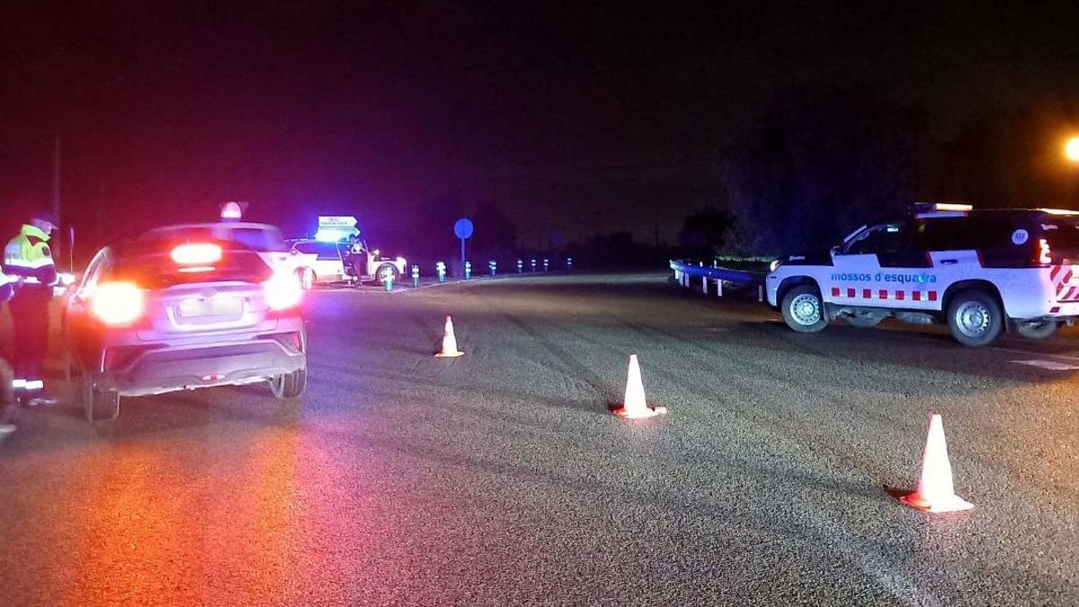 Imagen del control policial de Mossos en la N-340