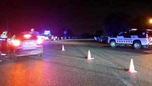 Imagen del control policial de Mossos en la N-340