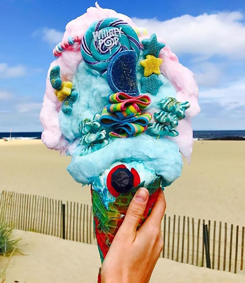 Helado con algodón de azúcar