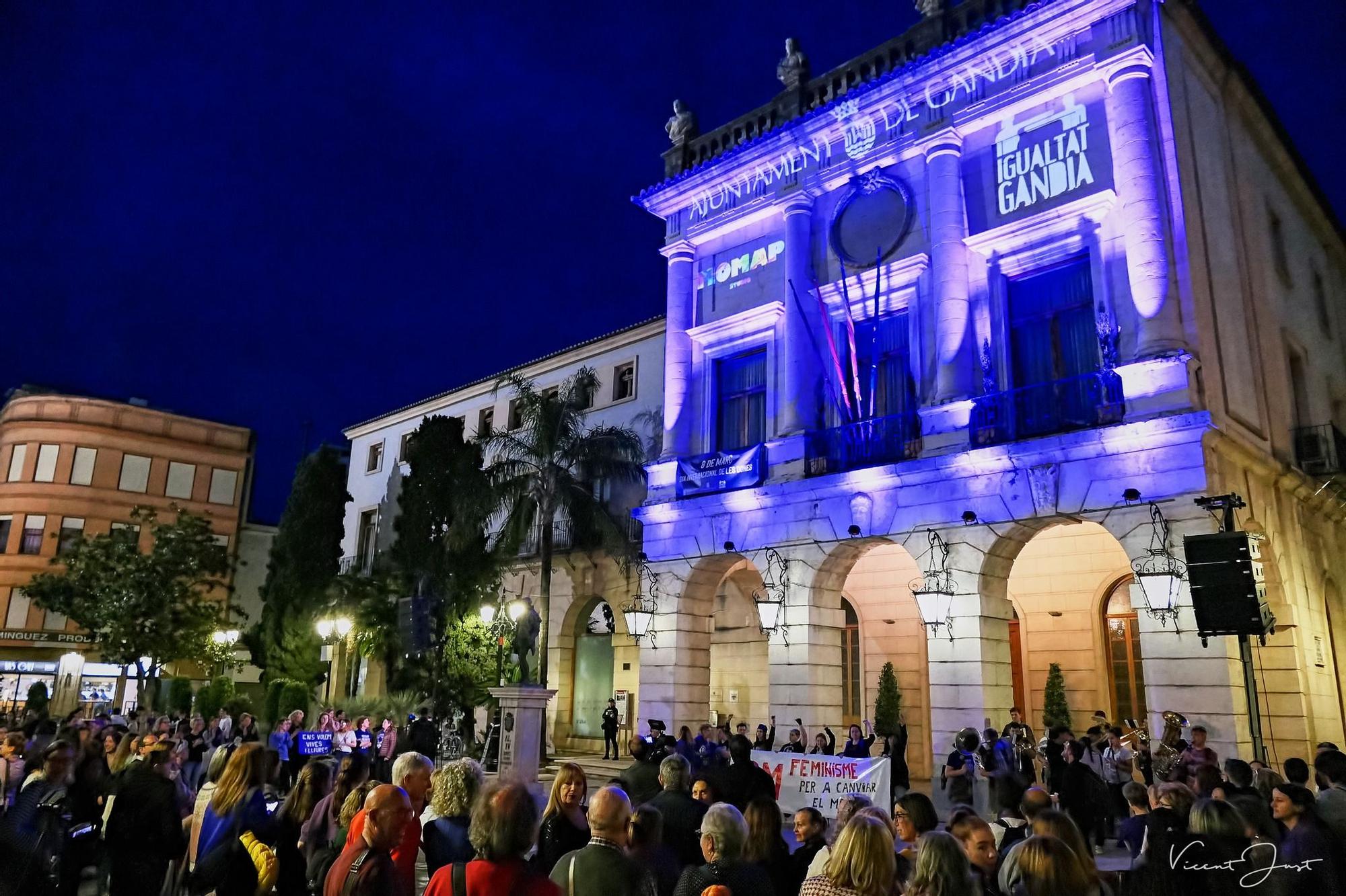 La manifestación feminista del 8M en Gandia