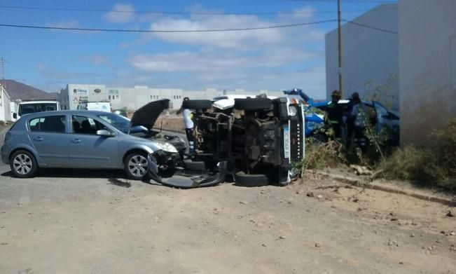 Vuelco de un coche en Arrecife