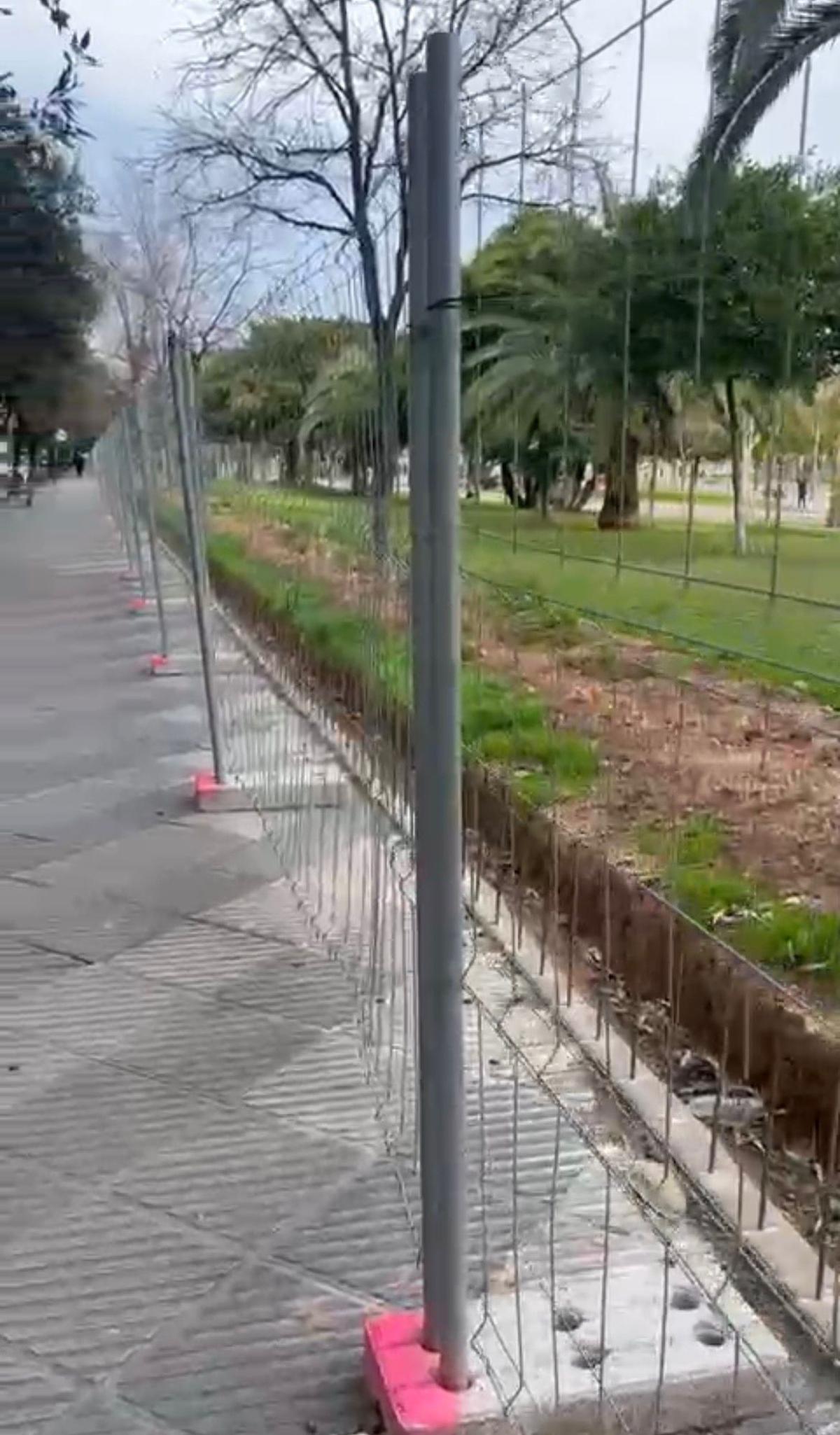 El parque vallado en el Triángulo Umbral.