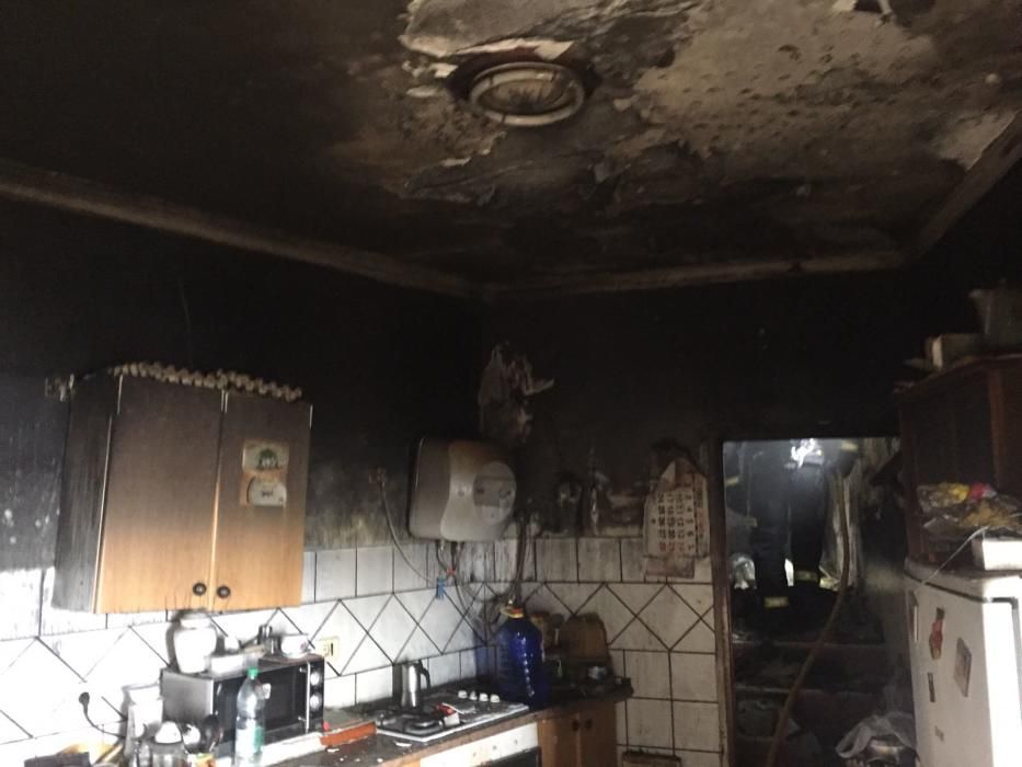 Incendio en una casa de Arucas