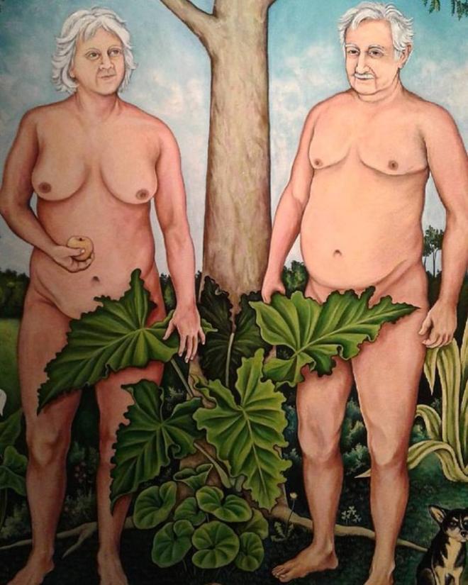 La pintura de Mújica y su esposa desnudos.